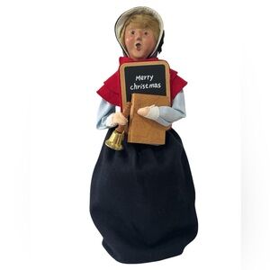 Byers Choice Carolers Blonde School Teacher w/ Bell, Chalkboard, Book 2003